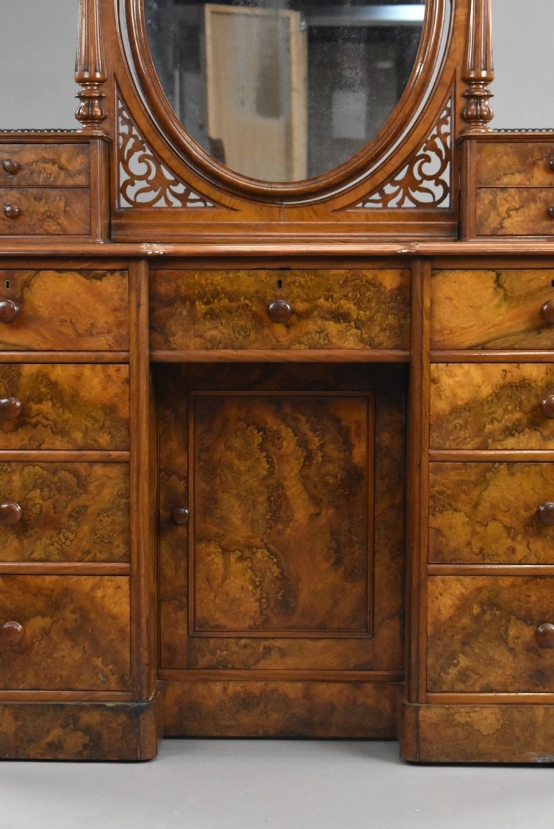 Victorian Burr Walnut Dressing Table - Image 4