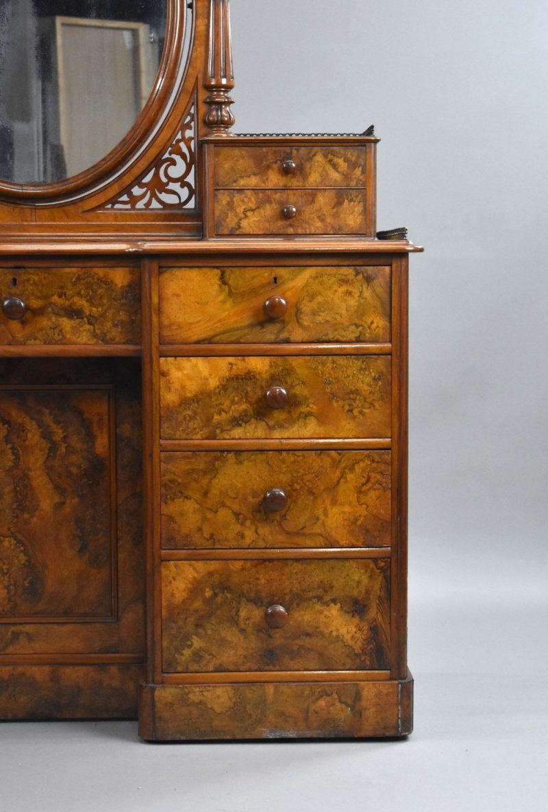 Victorian Burr Walnut Dressing Table - Image 5