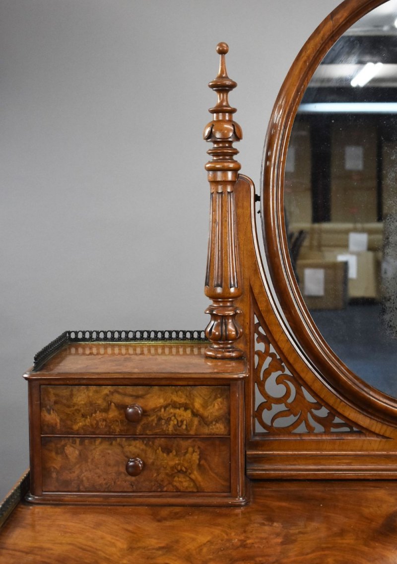 Victorian Burr Walnut Dressing Table - Image 7