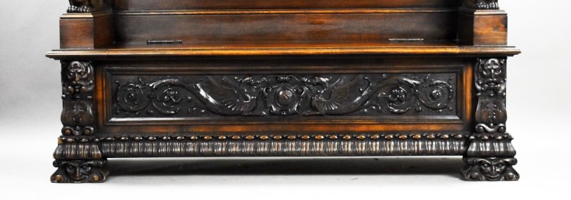 19th Century Carved Oak Hall Bench - Image 16