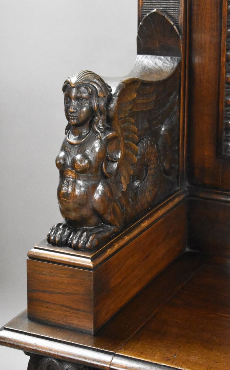 19th Century Carved Oak Hall Bench - Image 13