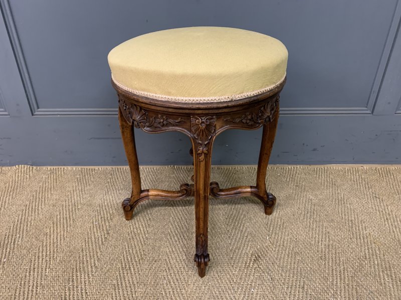 French Walnut Adjustable Piano Stool - Image 6