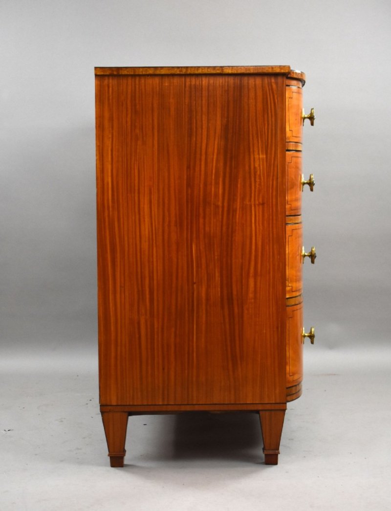 Regency Satinwood Bow Front Chest - Image 4