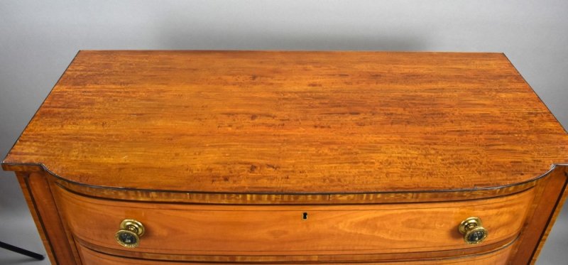 Regency Satinwood Bow Front Chest - Image 12