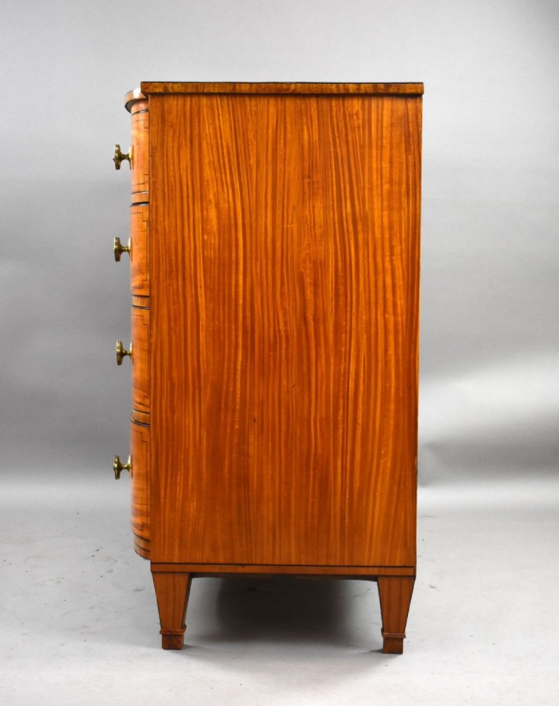 Regency Satinwood Bow Front Chest - Image 6