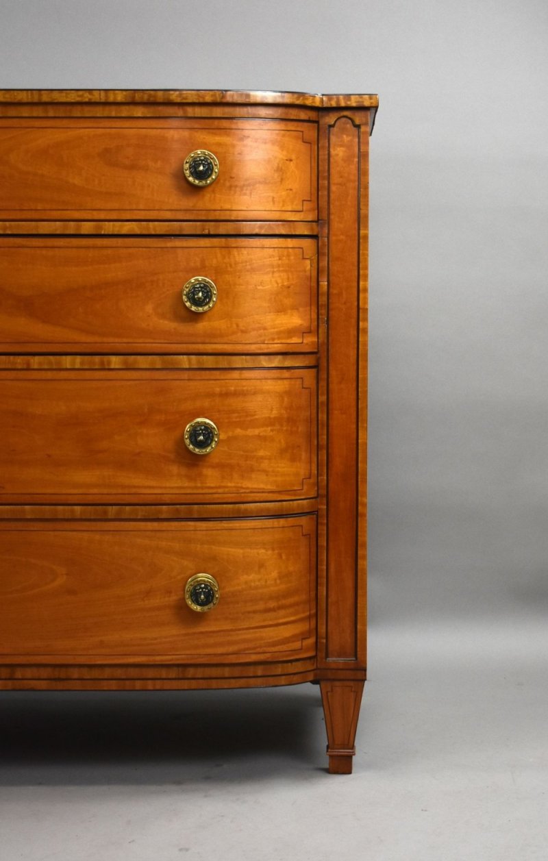 Regency Satinwood Bow Front Chest - Image 10