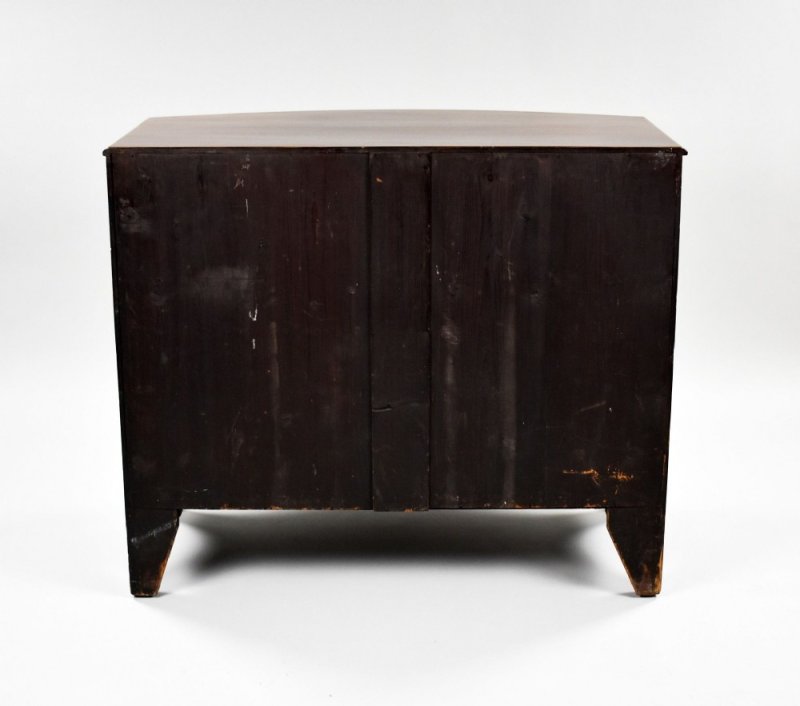 Regency Mahogany Bow Front Chest Of Drawers - Image 5