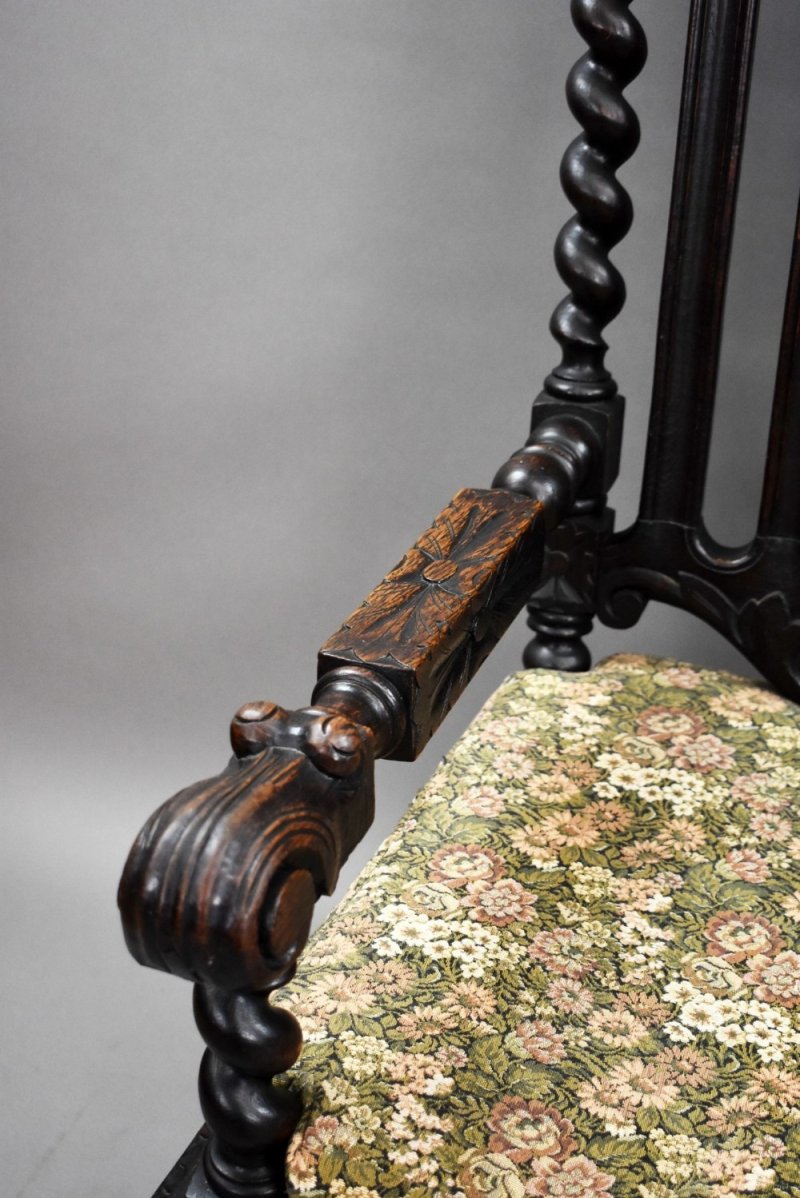 Near Pair Late 19th Century Carved Throne Chairs - Image 8