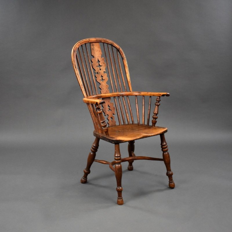 Antique Yew & Elm Windsor Armchair