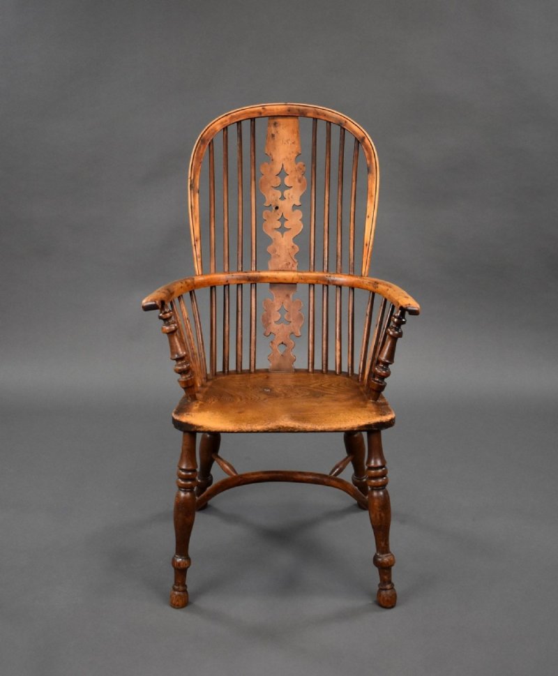 Antique Yew & Elm Windsor Armchair - Image 2
