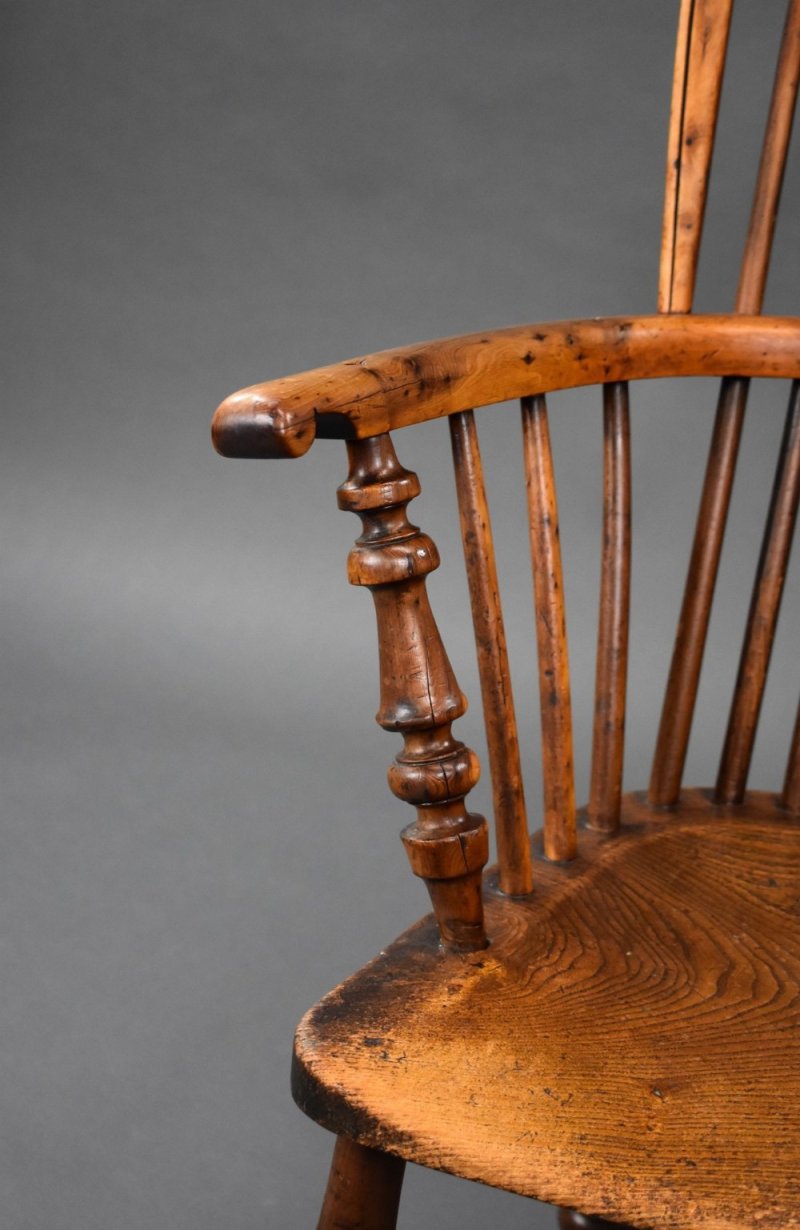 Antique Yew & Elm Windsor Armchair - Image 10