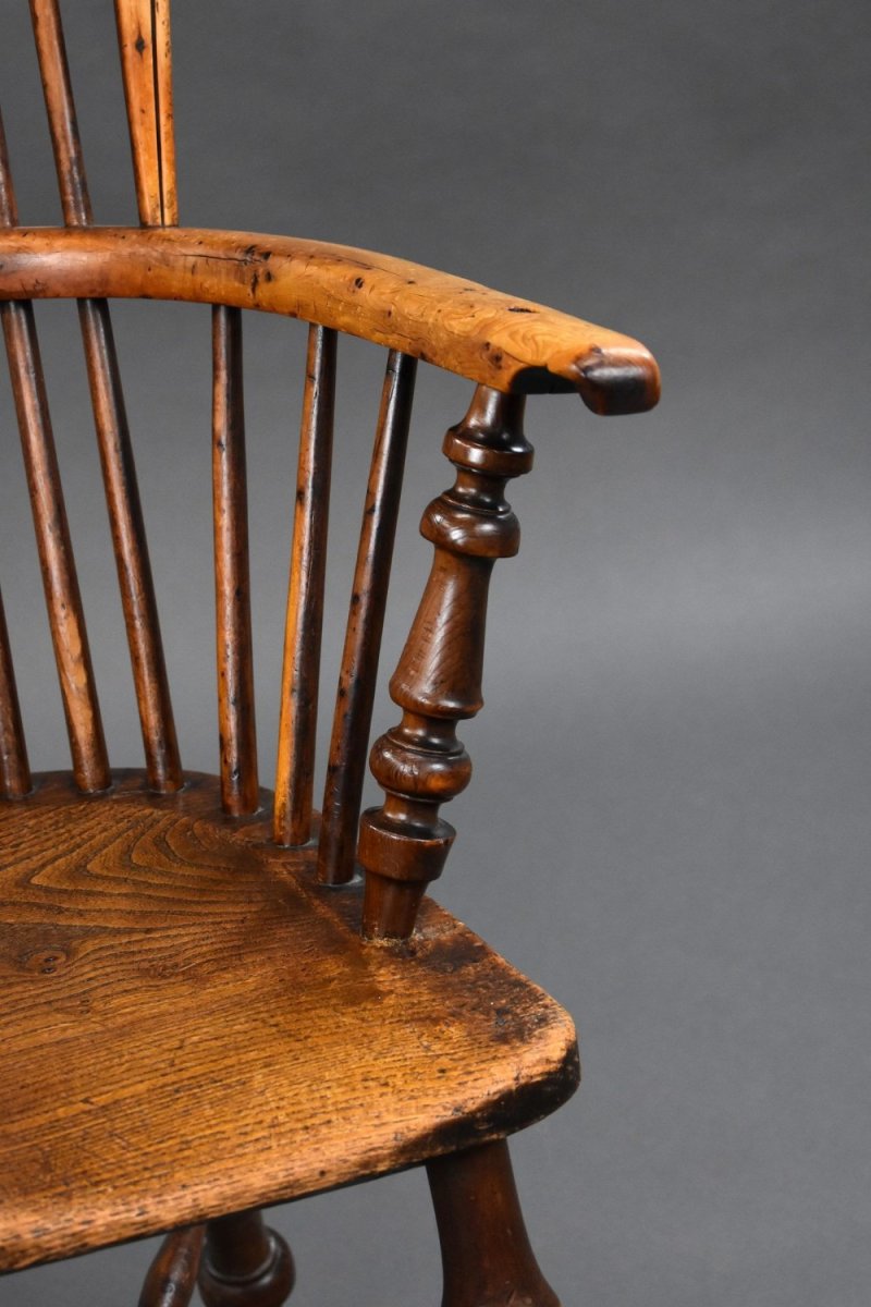 Antique Yew & Elm Windsor Armchair - Image 11