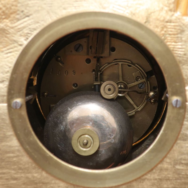 French 19th Century Gilt Bronze & Porcelain Mantel Clock - Image 11