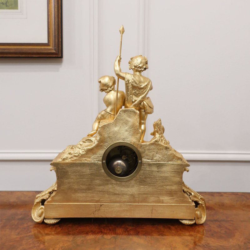 French 19th Century Gilt Bronze & Porcelain Mantel Clock - Image 10