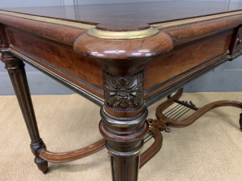 French Mahogany Library Table - Image 7