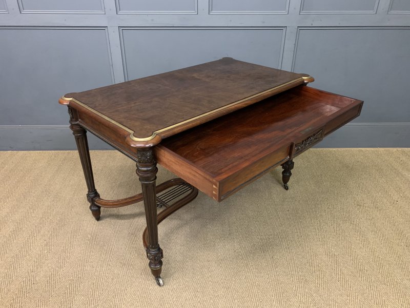 French Mahogany Library Table - Image 13