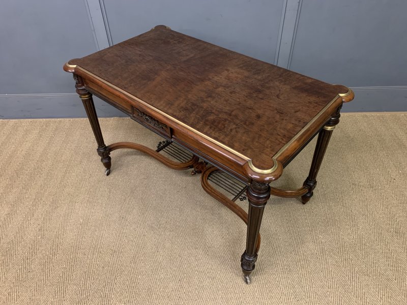 French Mahogany Library Table - Image 11