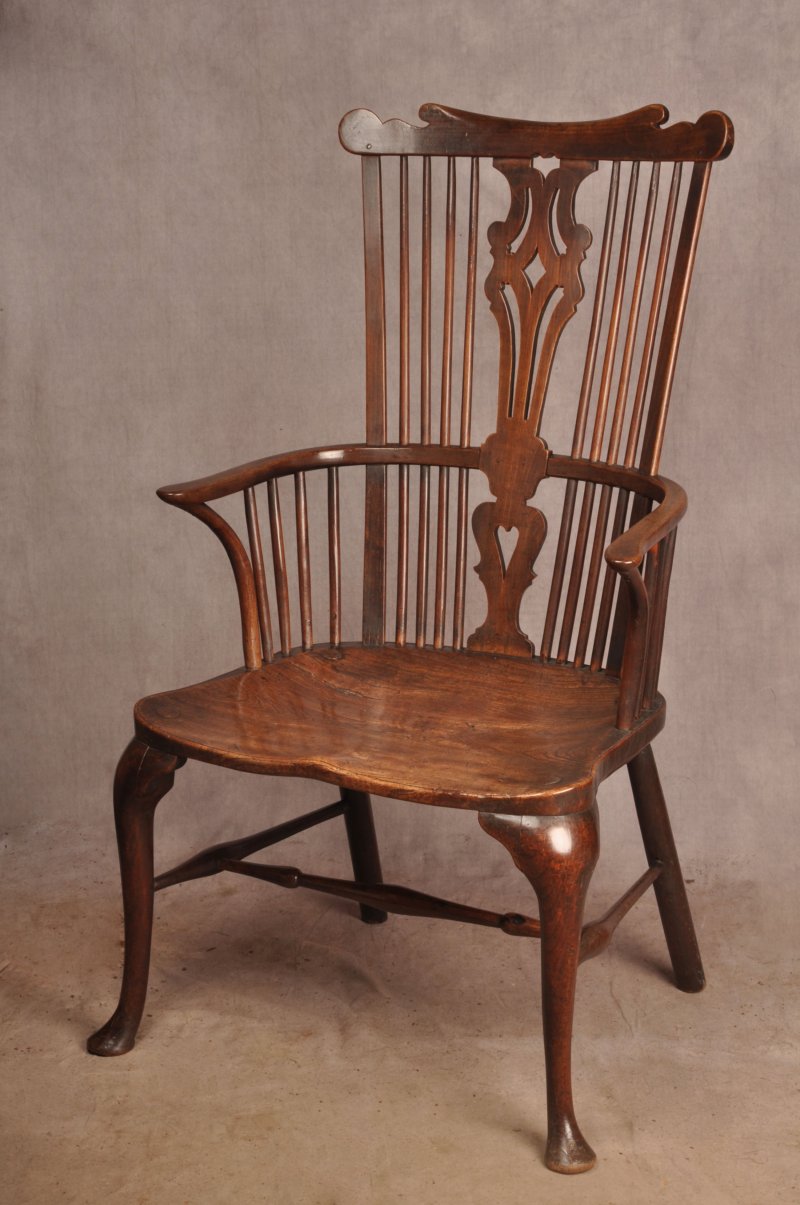 Rare 18th Century Cherrywood Thames Valley Windsor Chair - Image 2
