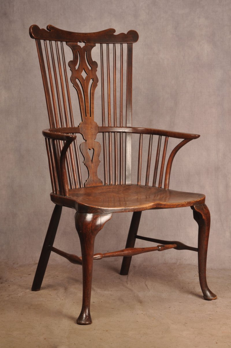 Rare 18th Century Cherrywood Thames Valley Windsor Chair - Image 3