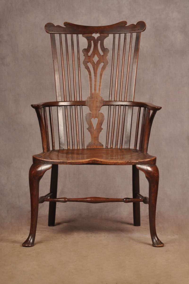 Rare 18th Century Cherrywood Thames Valley Windsor Chair - Image 4
