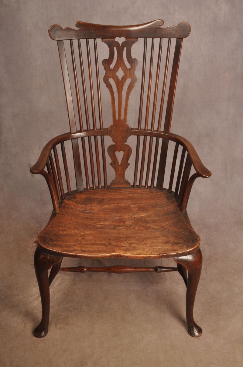 Rare 18th Century Cherrywood Thames Valley Windsor Chair - Image 12