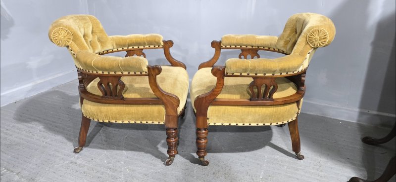 Fine Pair Victorian Tub Chairs - Image 9