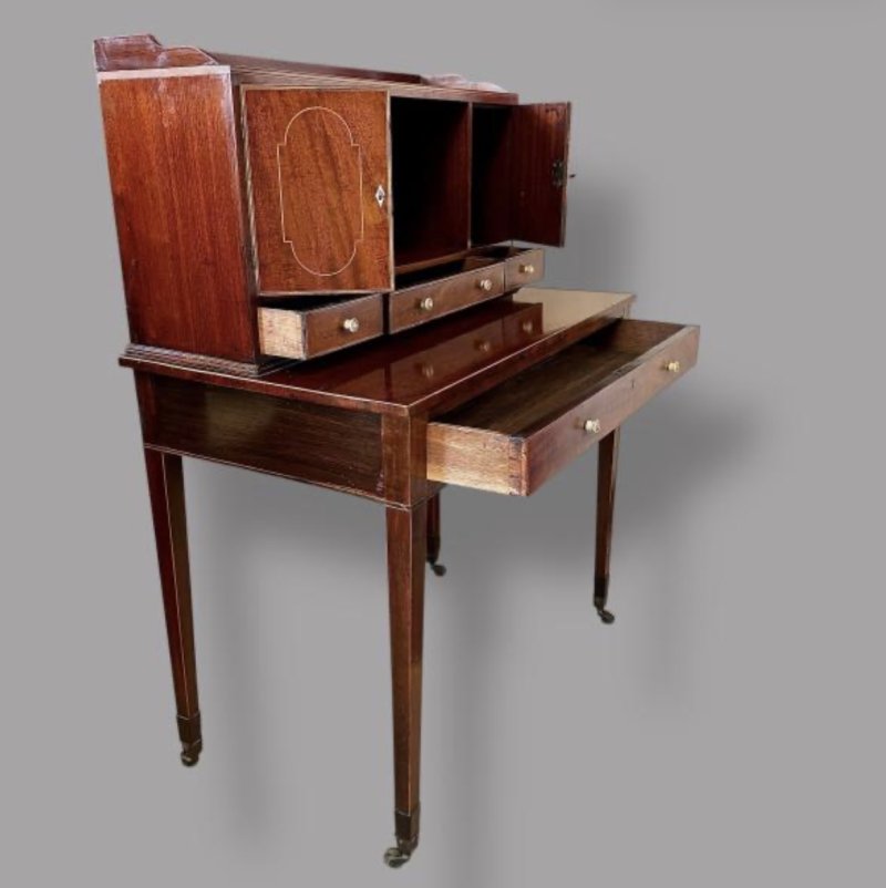 Georgian Mahogany Bonheur De Jour - Image 2