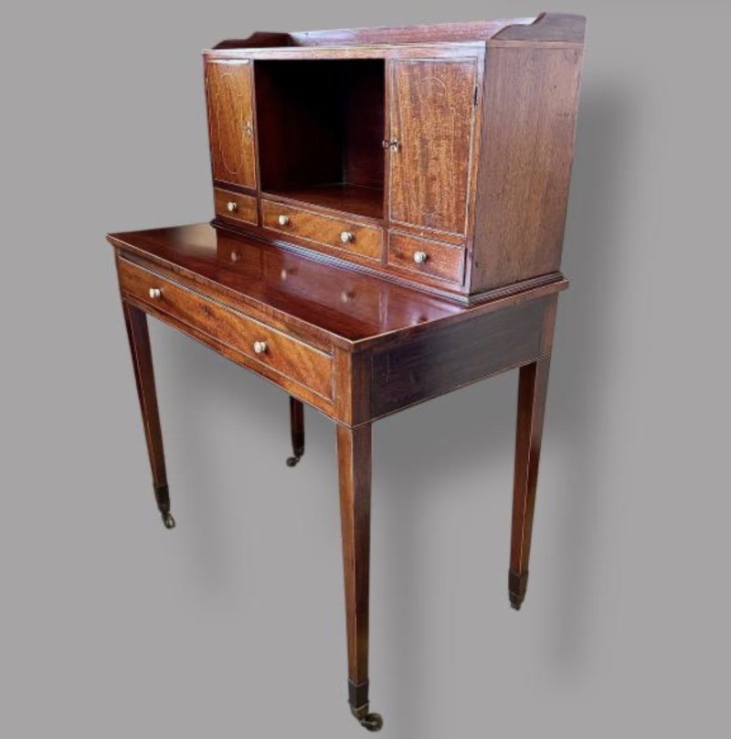 Georgian Mahogany Bonheur De Jour - Image 3