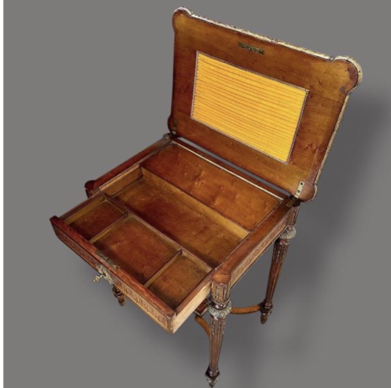 Victorian Marquetry Inlaid Sewing Table - Image 2