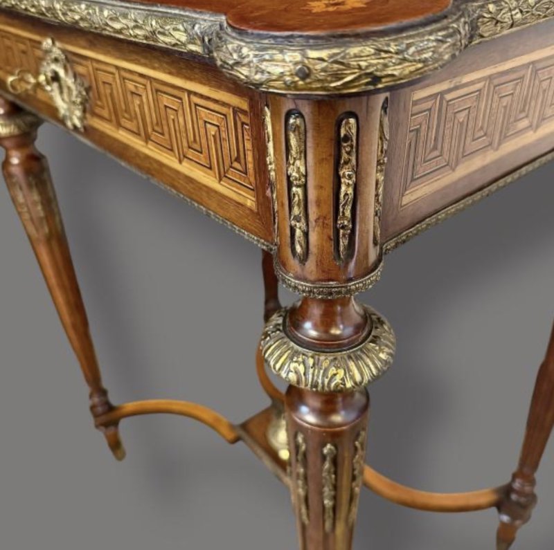 Victorian Marquetry Inlaid Sewing Table - Image 4