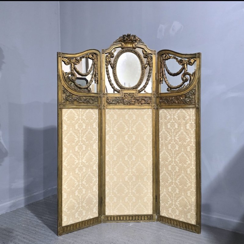 Fine French Three Fold Gilt Screen - Image 4