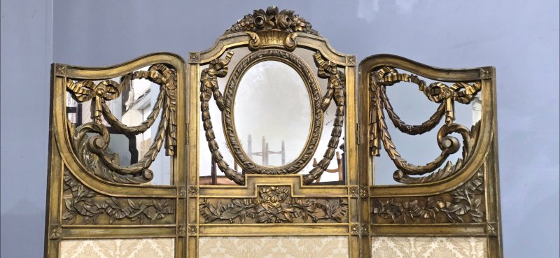 Fine French Three Fold Gilt Screen - Image 8