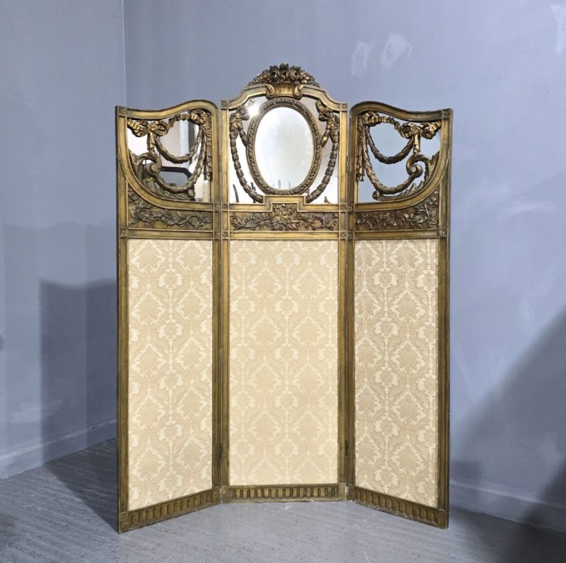 Fine French Three Fold Gilt Screen - Image 3