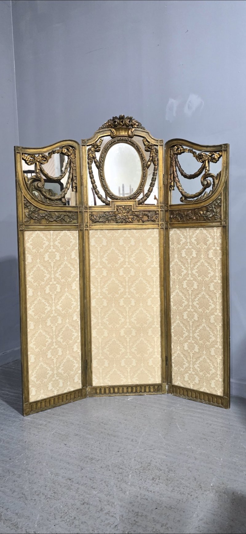 Fine French Three Fold Gilt Screen