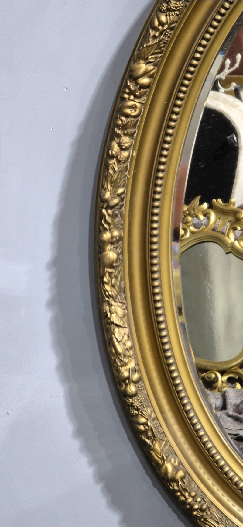 Super Victorian Gilt Oval Mirror - Image 3