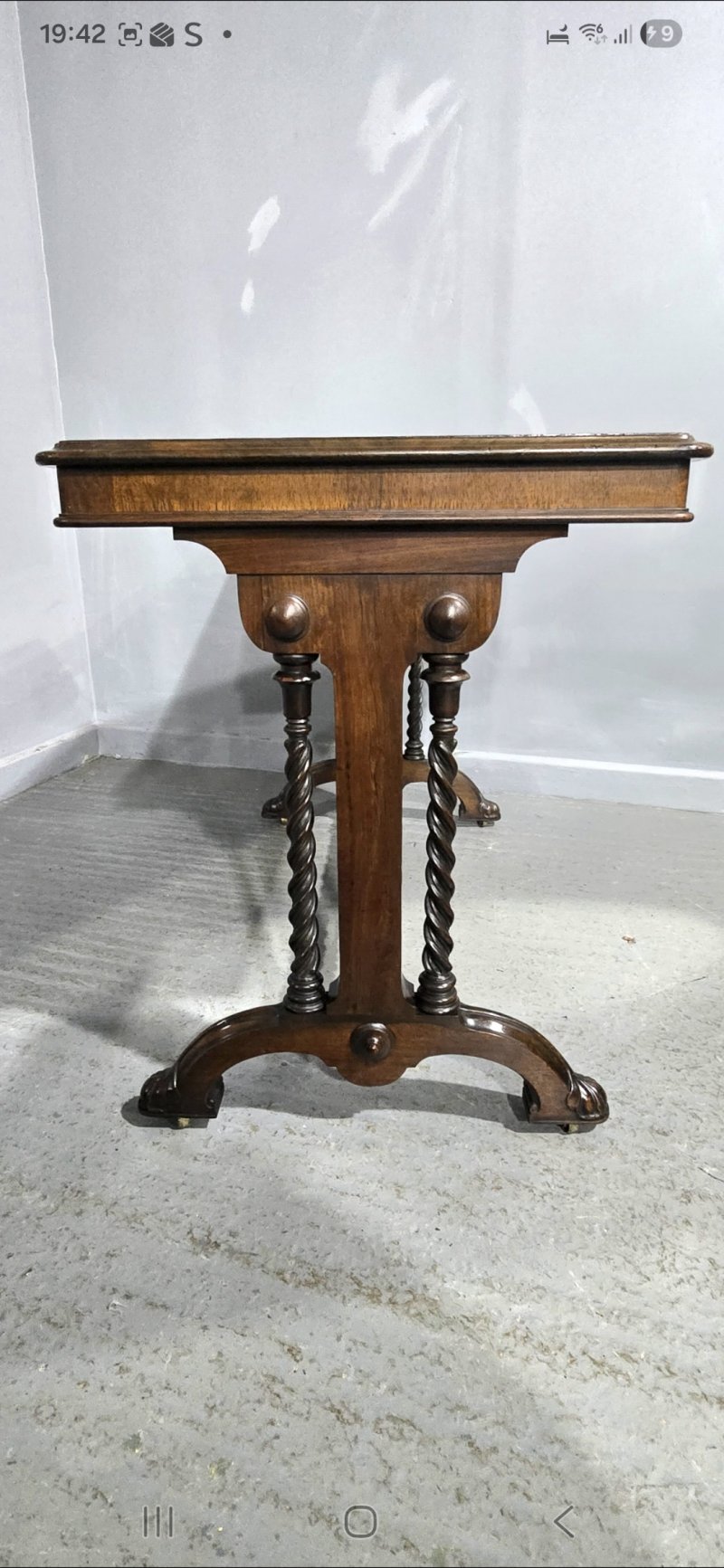 Superb Regency Rosewood Library Writing Table - Image 4