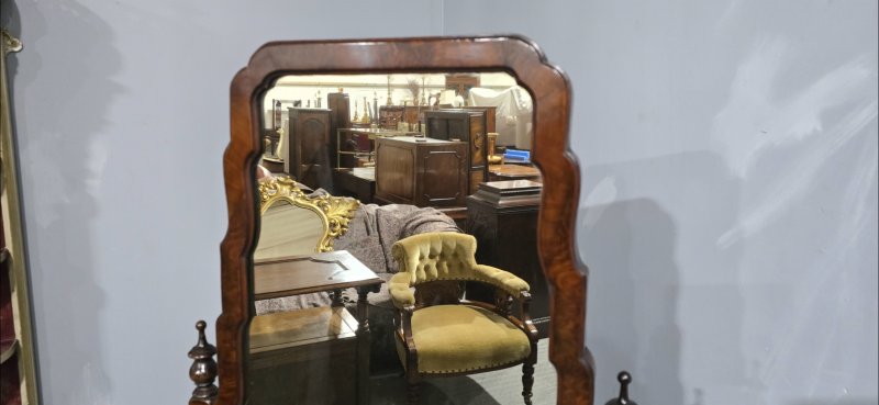 Super Burr Walnut Cheval Mirror - Image 4