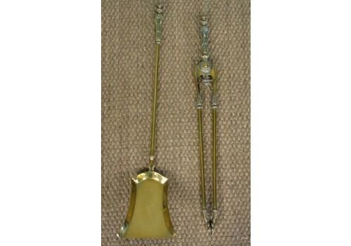 Antique Regency Brass Fire Tools