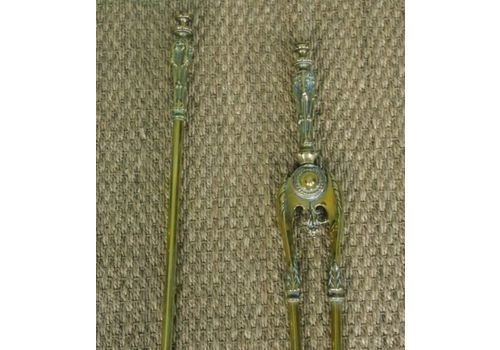 Antique Regency Brass Fire Tools - Image 4