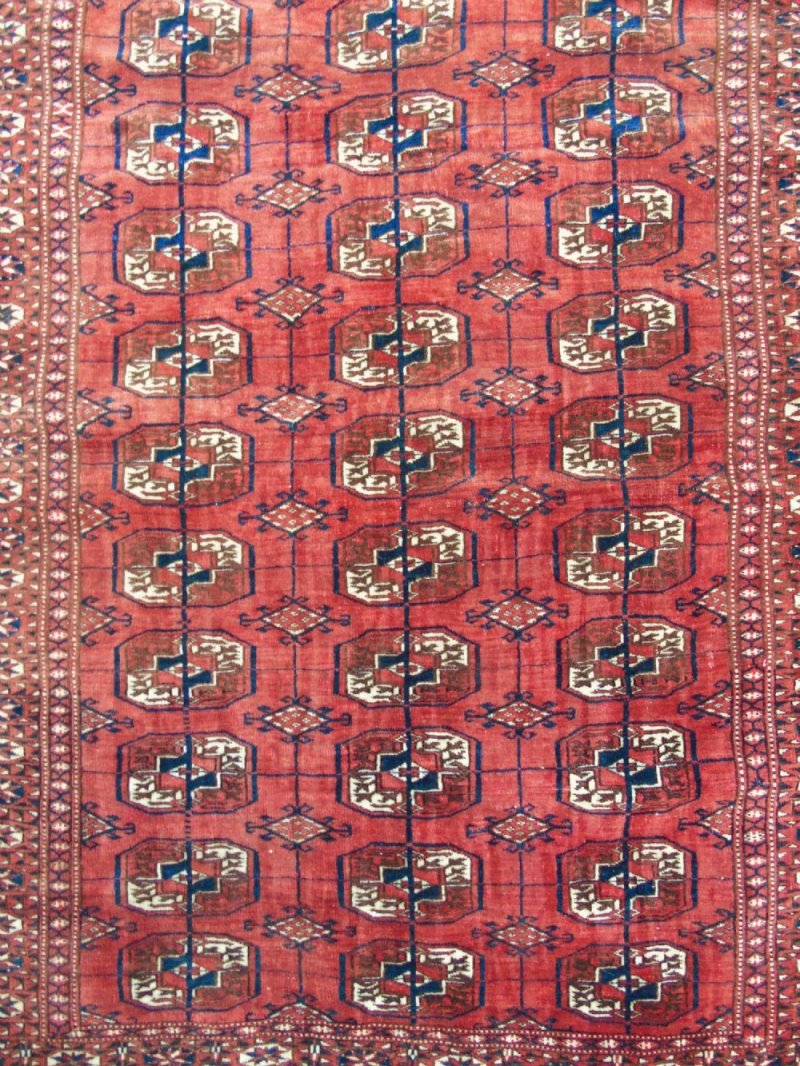 Good Antique Tekke Turkman Carpet Rug - Image 2