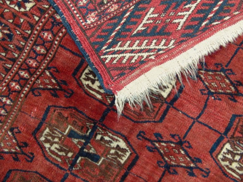 Good Antique Tekke Turkman Carpet Rug - Image 4