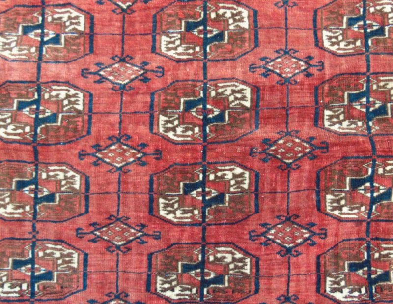 Good Antique Tekke Turkman Carpet Rug - Image 6