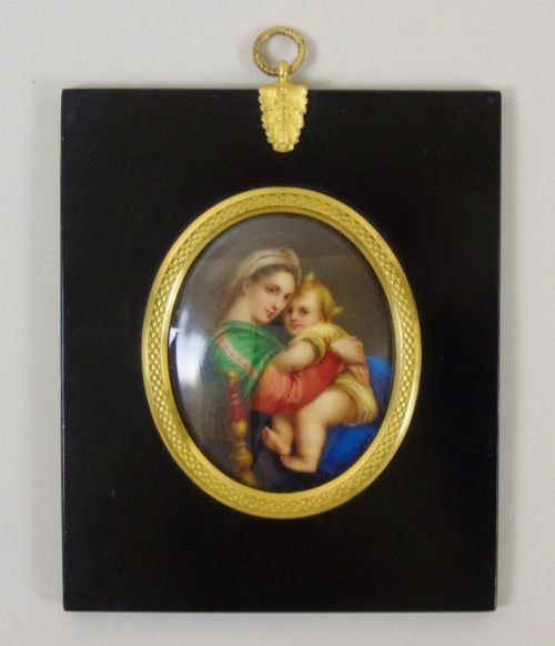 Antique Continental Porcelain Plaque Madonna Della Segiola - Image 3