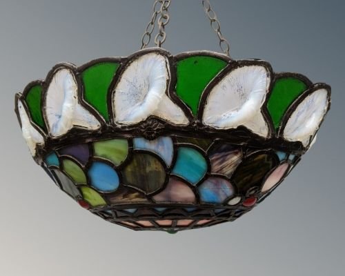 Good Antique Tiffany Style Ceiling Light