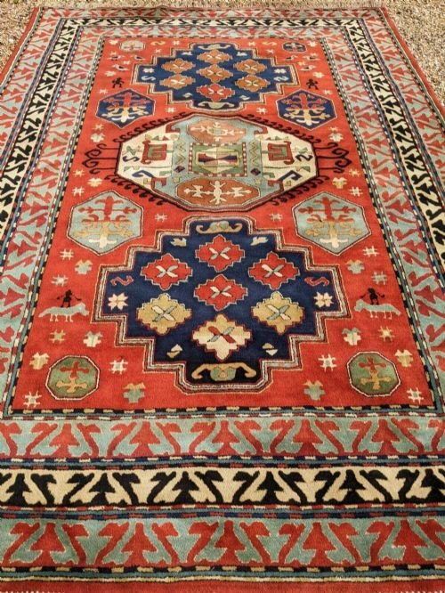 Antique Tetex Kazak Carpet Room Size (possible Pair) - Image 5