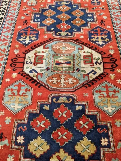Antique Tetex Kazak Carpet Room Size (possible Pair) - Image 12