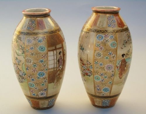 Good Pair Of Antique Satsuma Vases By Ishiyama - Image 3