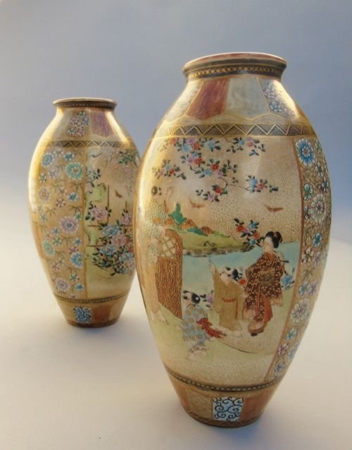 Good Pair Of Antique Satsuma Vases By Ishiyama - Image 8