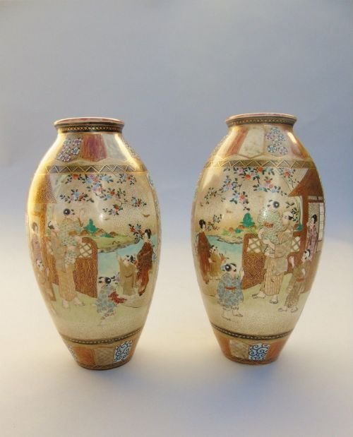 Good Pair Of Antique Satsuma Vases By Ishiyama - Image 9