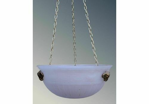 Antique Glass & Bronze Rams Head Light Shade